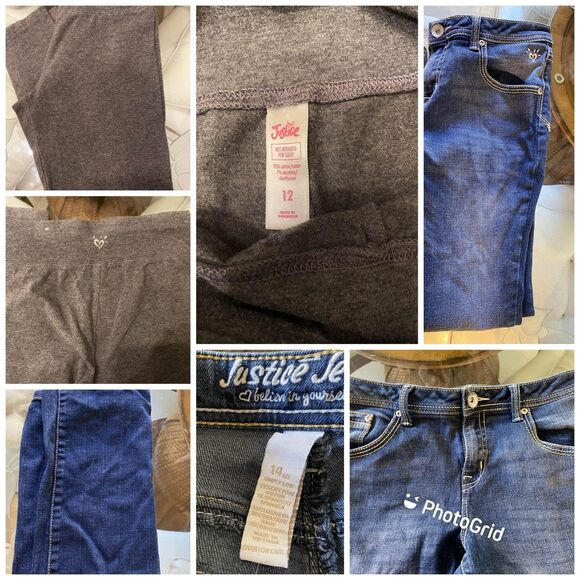 Justice M sz 12 & 14 Jeans and leggings bundle - Picture 1 of 1